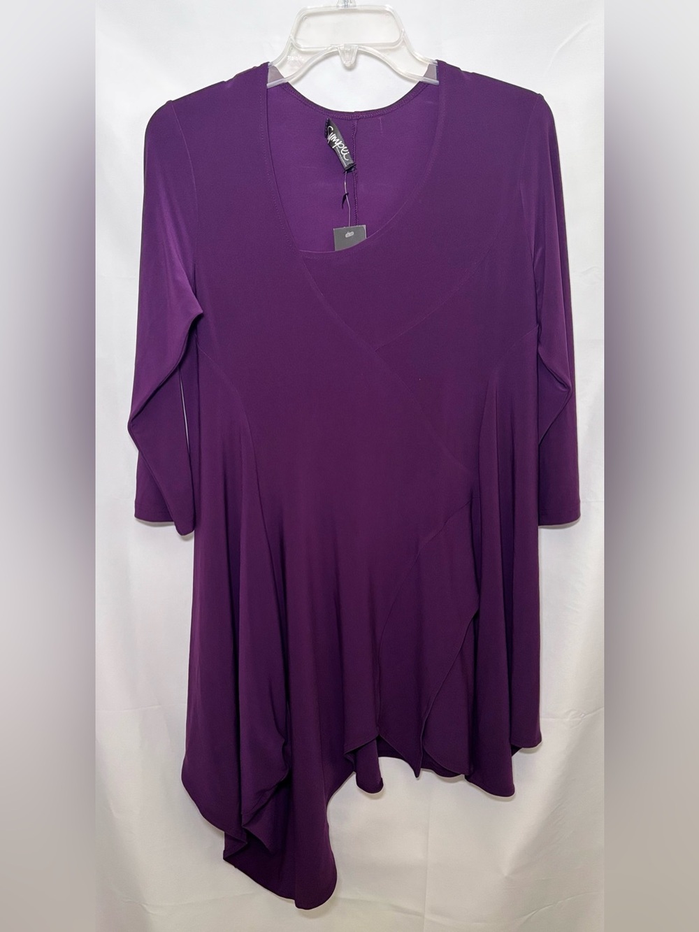 Sympli Asymmetrical Tunic Blouse Color Merlot Size 12 - Picture 4 of 10